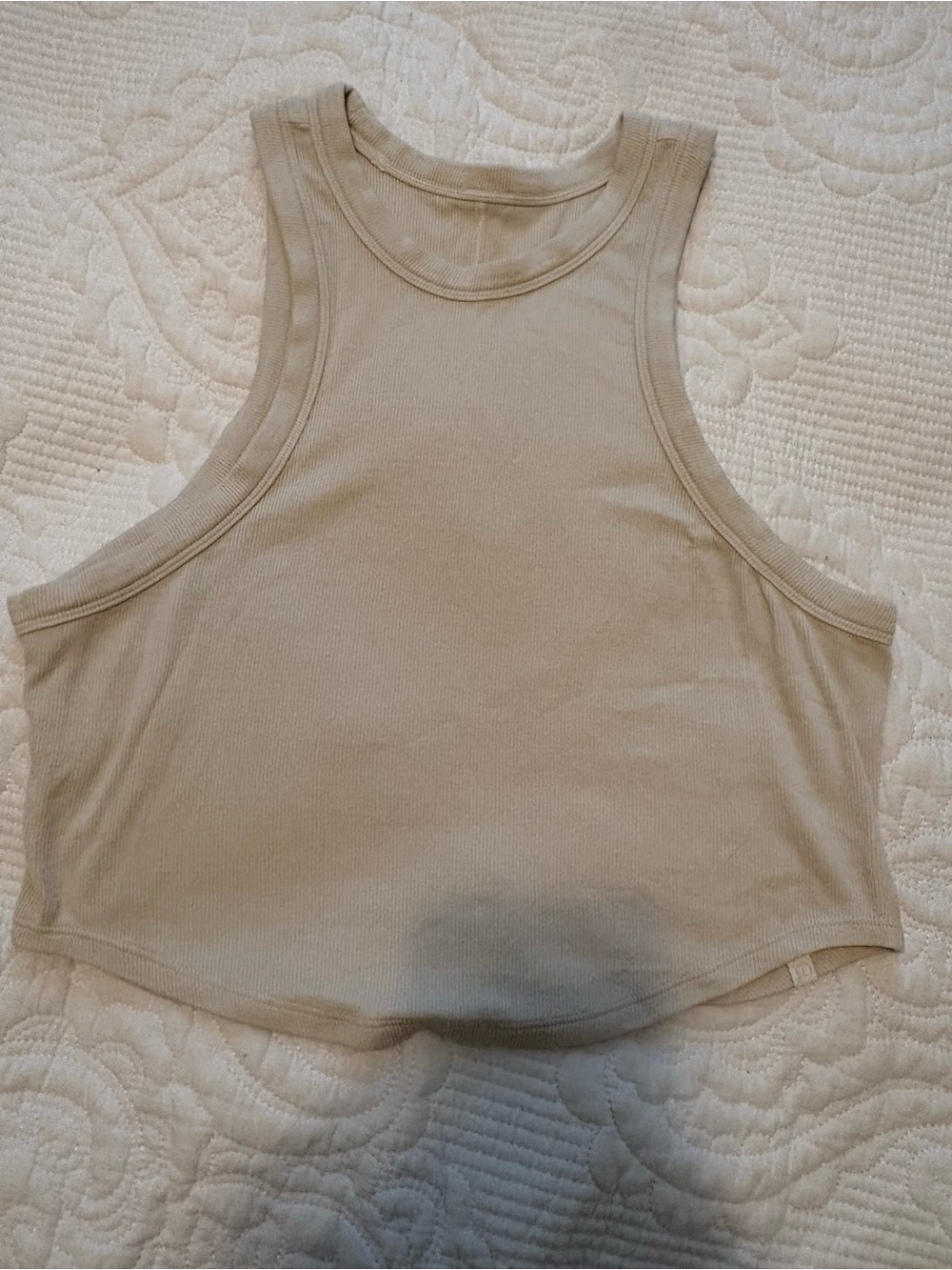 lululemon athletica Ribbed Crop Tank Top - Cream